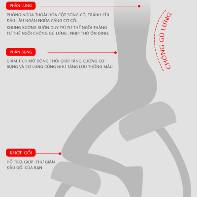 Ghế quỳ chống gù thông minh theo công thái học thương hiệu IGA - GP266