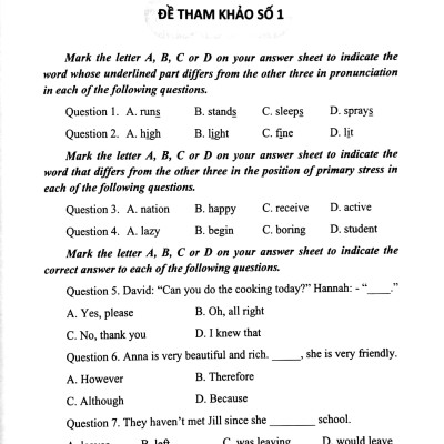 Hack Não 25 Đề Luyện Thi Vào Lớp 10 Môn Tiếng Anh