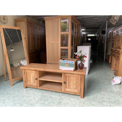 Kệ Tivi gỗ sồi 1m2 2 cánh 2 hộc TOP TV120