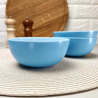 Bộ 6 bát (chén) cơm thủy tinh Luminarc Diwali Light Blue 12cm, dùng lò vi sóng, máy rửa bát - P9203*6 | Hàng chính hãng