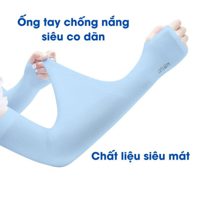 Găng Tay Dài Bằng Vải Lụa Lạnh Chống Tia Cực Tím Cho Nam Và Nữ - Xỏ Ngón Nam Nữ Vải Dày Dặn Co Giãn Giao Màu Ngẫu Nhiên
