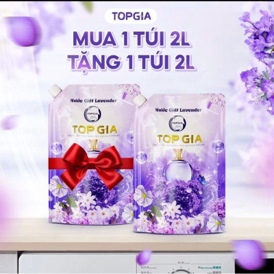Nước Giặt MUA 1 TẶNG 1 TopGia 3in1, Lavender,Hoa Hồng,Dịu Nhẹ Sạch Vết Bẩn, Lưu Hương 72h