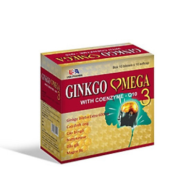 Hoạt Huyết Dưỡng Não Ginkgo Omega 3 With Coenzyme Q10 - Tốt Cho Não, Tim, Mắt - Hộp 100 Viên