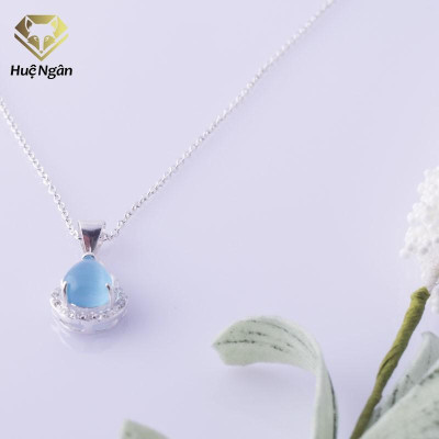 Dây chuyền bạc Ý 925 Huệ Ngân - Mặt đá phong thủy YYDZ123