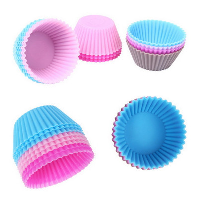 Bộ 10 khuôn silicon 3 lớp làm bánh, rau câu, bánh bông lan, bánh da lợn hình tròn Cupcake – Mã số 1133