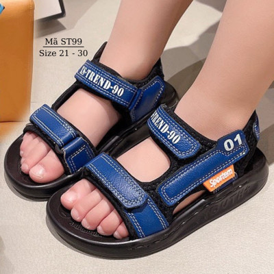 Dép sandal bé trai 1 - 5 tuổi quai hậu quai ngang kiểu dán nhẹ êm da mềm cao cấp đi học đi biển ST99 NHÍM SHOP