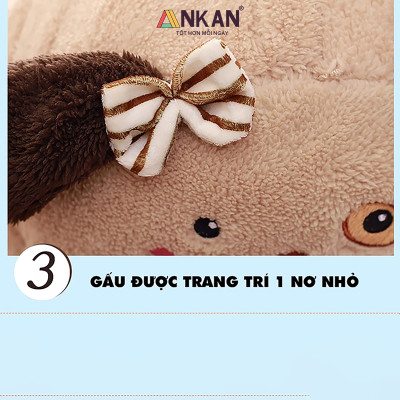 Chăn Gối Văn Phòng 3 Trong 1 Gấu Nâu Độc Đáo Kiểu Dành Cho Nữ Dùng Để Ngủ Trưa Tại Văn Phòng, Tựa Lưng Và Gấu Bông Dùng Để Trang Trí