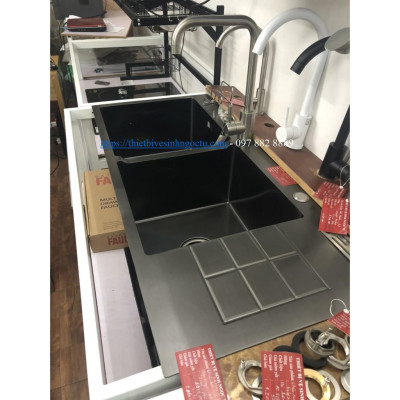 CHẬU RỬA BÁT NANO có bàn cài dao, giá để thớt 10045