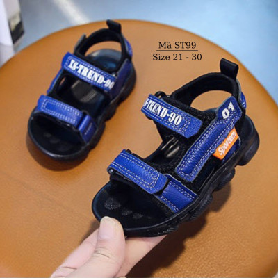 Dép sandal bé trai 1 - 5 tuổi quai hậu quai ngang kiểu dán nhẹ êm da mềm cao cấp đi học đi biển ST99 NHÍM SHOP