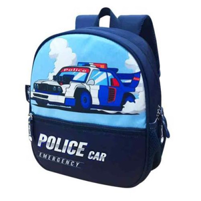 Balo mẫu giáo B.bag Toy Station-Police Car Xanh đen dành cho bé 3-5 tuổi,trẻ mẫu giáo,đáng yêu,dễ thương B-005