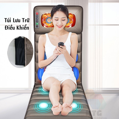 Đệm massage da PU hồng ngoại Leerkang LEK918F hỗ trợ túi khí, rung tần số cao, xoa bóp gối có thể tháo rời, hàng chính hãng