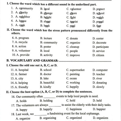 Bài Tập Trắc Nghiệm Tiếng Anh 9 (Có Đáp Án)