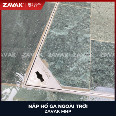 Nắp hố ga Zavak MHP-AA60 KT60x60cm, lát đá dày 2cm, chịu tải xe 3.2 tấn, inox 304