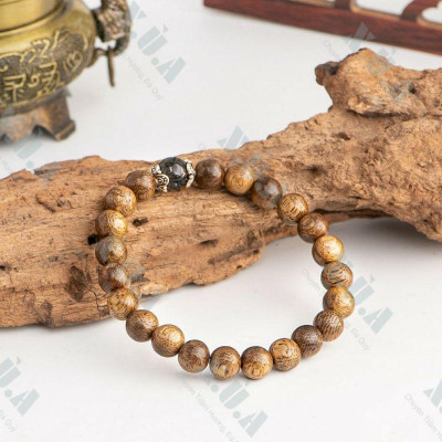 Vòng Tay Trầm Tốc Đính Charm Đen[CAM KẾT TRẦM THẬT] Cầu An Lành || May Mắn