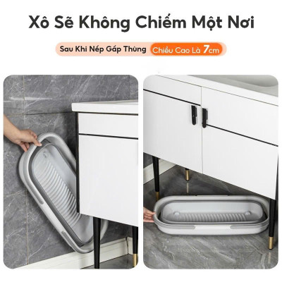 Bộ Cây Lau Tự Vắt Nhà Kèm Xô Gấp Gọn Silicon Thông Minh, Tặng Kèm 4 Bông Lau Mẫu Mới 2025 - HÀNG CHÍNH HÃNG MINIIN