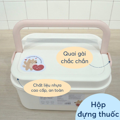 Hộp đựng thuốc gia đình kín khí có tay cầm Okina INOCHI 