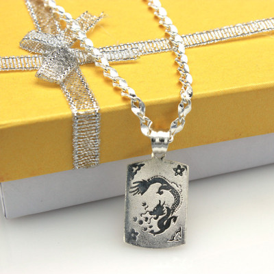 Dây chuyền và mặt dây chuyền trẻ em bằng bạc ta BẠC HIỂU MINH dte028 tuổi thìn