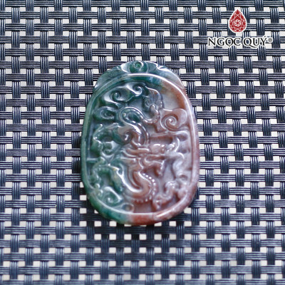 Mặt dây chuyền hình rồng đá chalcedony mệnh hỏa, mộc - Ngọc Quý Gemstones