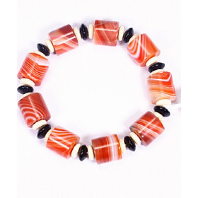 Vòng tay đá mã não cam đốt trụ mệnh hỏa, thổ - Ngọc Quý Gemstones