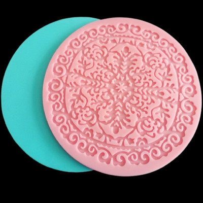 Khuôn silicon làm bánh, rau câu, Fondant ren hoa tuyết - Loại 13 cm - Mã số 1139