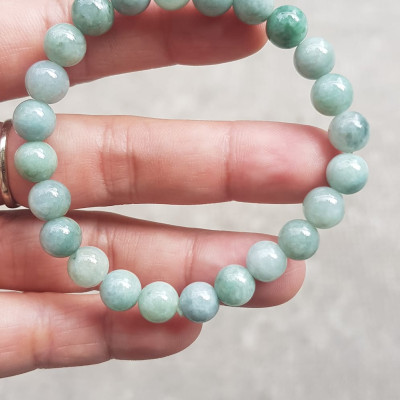 Vòng chuỗi đá cẩm thạch tự nhiên xanh ngọc nhẹ nhàng đẹp sang may mắn Size vòng hạt 8mm Hợp nữ mệnh Thủy Mộc hỏa rẻ đẹp