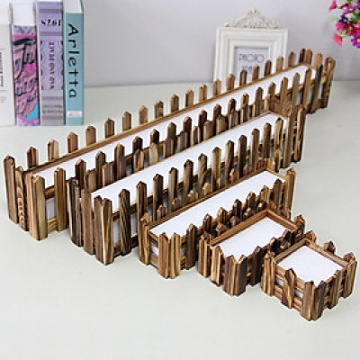 Chậu hàng rào gỗ Nâu kèm xốp cắm hoa giả ship HOẢ TỐC HCM 10cm 20cm 30cm 40cm 50cm 80cm