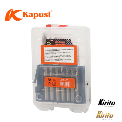 Bộ Mũi khoan kim loại thép gió hãng Kapusi Nhật Bản bộ 19 cái từ 1mm đến 10mm