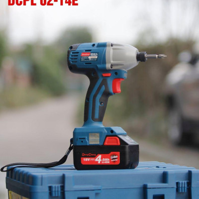 MÁY VẶN VÍT (ĐỘNG CƠ KHÔNG CHỔI THAN) DÙNG PIN 18V DONGCHENG DCPL02-14E (GỒM 2 PIN 18V/4AH) - HÀNG CHÍNH HÃNG