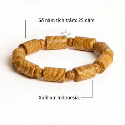 Vòng tay trầm hương trụ trúc chuỗi đeo tay Thiên Mộc Hương quà tặng vòng tay may mắn qua 25 năm tích trầm