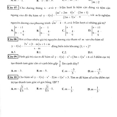 100 Đề Kiểm Tra Định Kì Trắc Nghiệm Toán Lớp 12