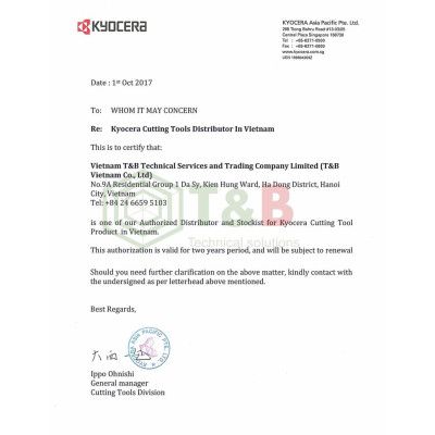 Can dao phay D10 Kyocera Model MFH10 S10-01-2T