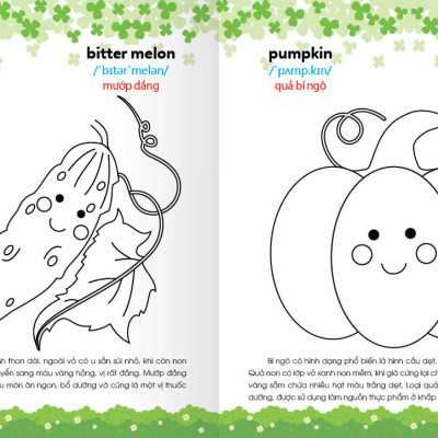 Sách - Colouring 365 ngày Tô màu - KHÁM PHÁ THẾ GIỚI PHÁT TRIỂN TRÍ TUỆ - Hoa, Quả, Rau, Củ (Cuốn 3)