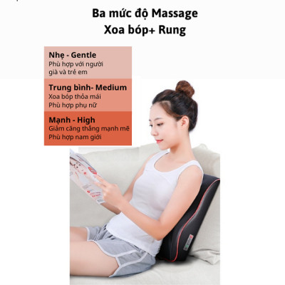 Gối Massage Hồng Ngoại 20 bi- Phiên Bản 2022 - Có túi khí - mátxa Cổ, Vai, Gáy, Toàn Thân Đa Năng Hỗ Trợ Giảm Đau Nhức Hiệu Quả An Toàn Khi Dùng Thích Hợp Cho Mọi Lứa Tuổi