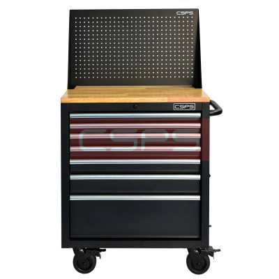 Tủ dụng cụ 7 ngăn kéo , mặt ván gỗ màu đen mờ 76cm kèm vách lưới CSPS