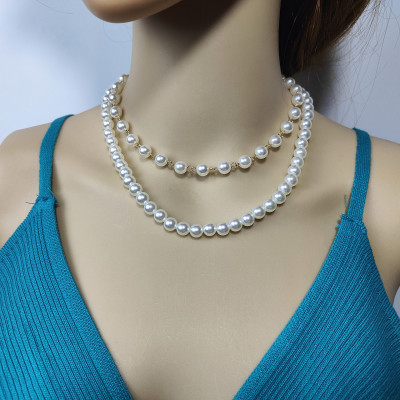 Dây chuyền vòng cổ mix ngọc trai 2 tầng sang trọng quyến rũ không hề bị dừ