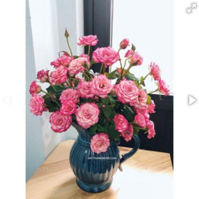 Bình hoa dáng bình sữa men hoả biến