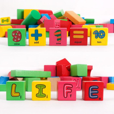 Đồ chơi xếp hình 100 khối gỗ nhiều hình dạng, màu sắc