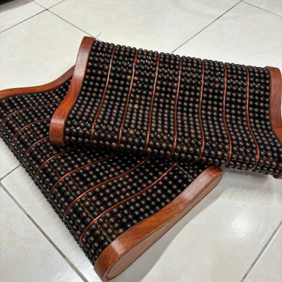Gối Hạt Gỗ Mun Cao Cấp , Gối Công Thái Học - Kích Thước 43cmx24cmx8/4cm ( video , hình thật )
