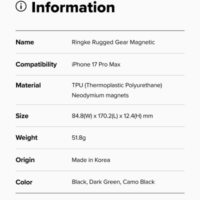 Ốp lưng cho iPhone 17 Pro Max RINGKE Rugged Gear Magnetic - Hàng Chính Hãng