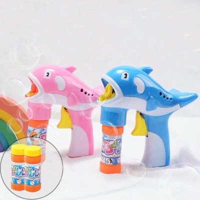 Đồ Chơi Bắn Bong Bóng Cá Heo Kèm 2 Lọ Xà Phòng Nguồn 3 Pin Aaa