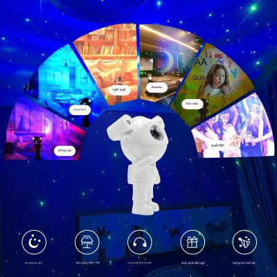 Đèn Phi Hành Gia Có Kèm Loa bluetooth, Nháy Theo Nhạc, Remote Điều Khiển Thuận Tiện, Đèn Thiên Hà