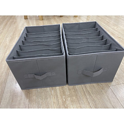 Combo 2 hộp chia ngăn sắp xếp quần áo phong cách Nhật Bản VINAVU