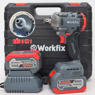 Máy Siết Bulong Workfix 360N- WF-IW360N - Đa Năng 2 Trong 1 - Lực Siết 360N.m - Động Cơ Từ Lõi Đồng - 2 Pin 21V/3Ah - Bảo hành chính hãg