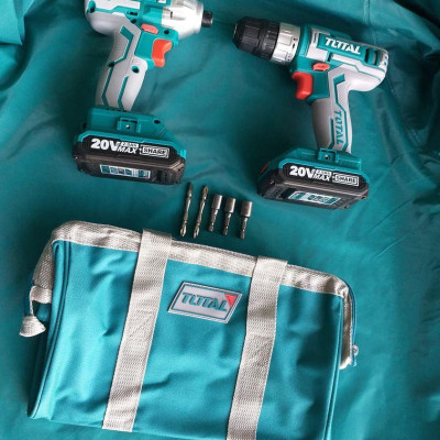 BỘ COMBO MÁY SIẾT VÍT VÀ MÁY KHOAN DÙNG PIN 20V (2PIN 2AH, 1 SẠC) TOTAL TCKLI2006 - HÀNG CHÍNH HÃNG