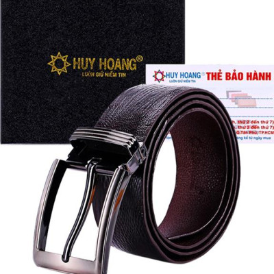 Thắt Lưng Nam Da Đà Điểu Đầu Kim Huy Hoàng HT4406 - Nâu Đất