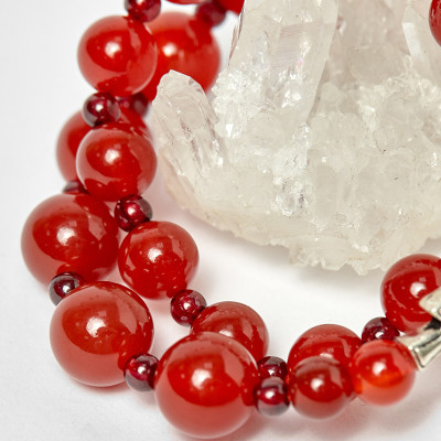 Cặp Vòng Chuỗi Mân Côi Mẹ Và Bé Đá Mã Não Đỏ Ni 52, Ni 40 - Ngọc Quý Gemstones