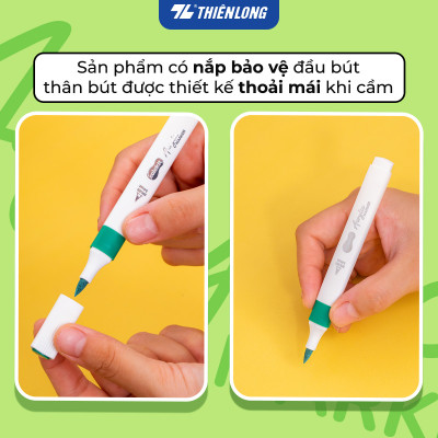 [Tặng 2/4/6 màu] Acrylic Markers/ Bút sơn/ Bút lông 12/24/36 màu ThiênLong Colokit - Màu sắc tươi sáng, Không thấm qua mặt giấy