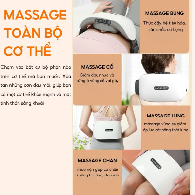 Máy Massage Bụng tan Mỡ, Đai Massage Đánh Tan Mỡ Bụng Cao Cấp Có Đèn Hồng Ngoại Tích Hợp Đá Nóng Hymalaya Giúp tan Mỡ.