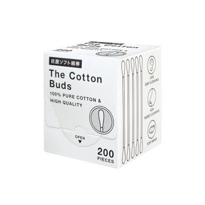 Hộp 200 tăm bông mềm kháng khuẩn Sanritsu, dùng để vệ sinh, làm sạch dáy tai hay các chi tiết máy móc nhỏ hoặc sơn sửa làm đẹp - nội địa Nhật Bản 
