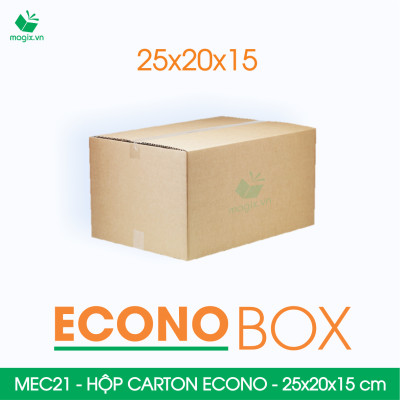 MEC21 - 25x20x15 cm - Combo 100 thùng hộp carton trơn siêu tiết kiệm ECONO